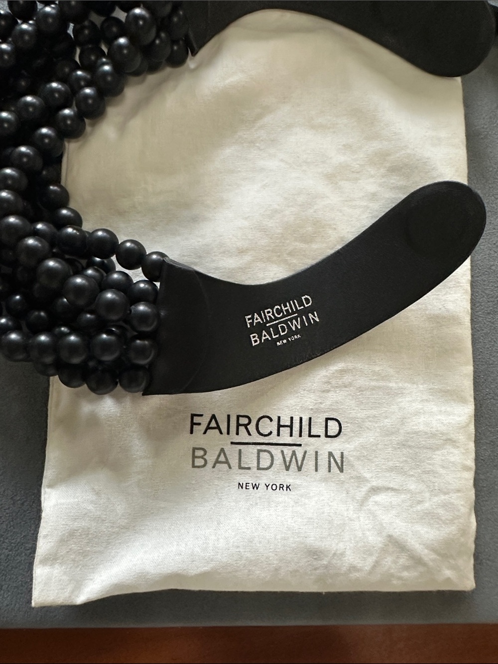 Fairchild Baldwin Black Multi-Strand Beaded Collar Necklace - Picture 2 of 5